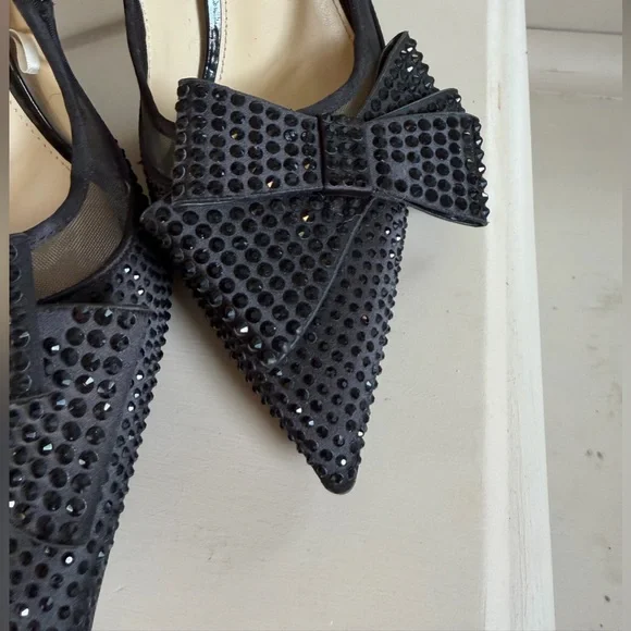 Jessica Simpson Black Bow Studded Heels - Picture 2 of 5